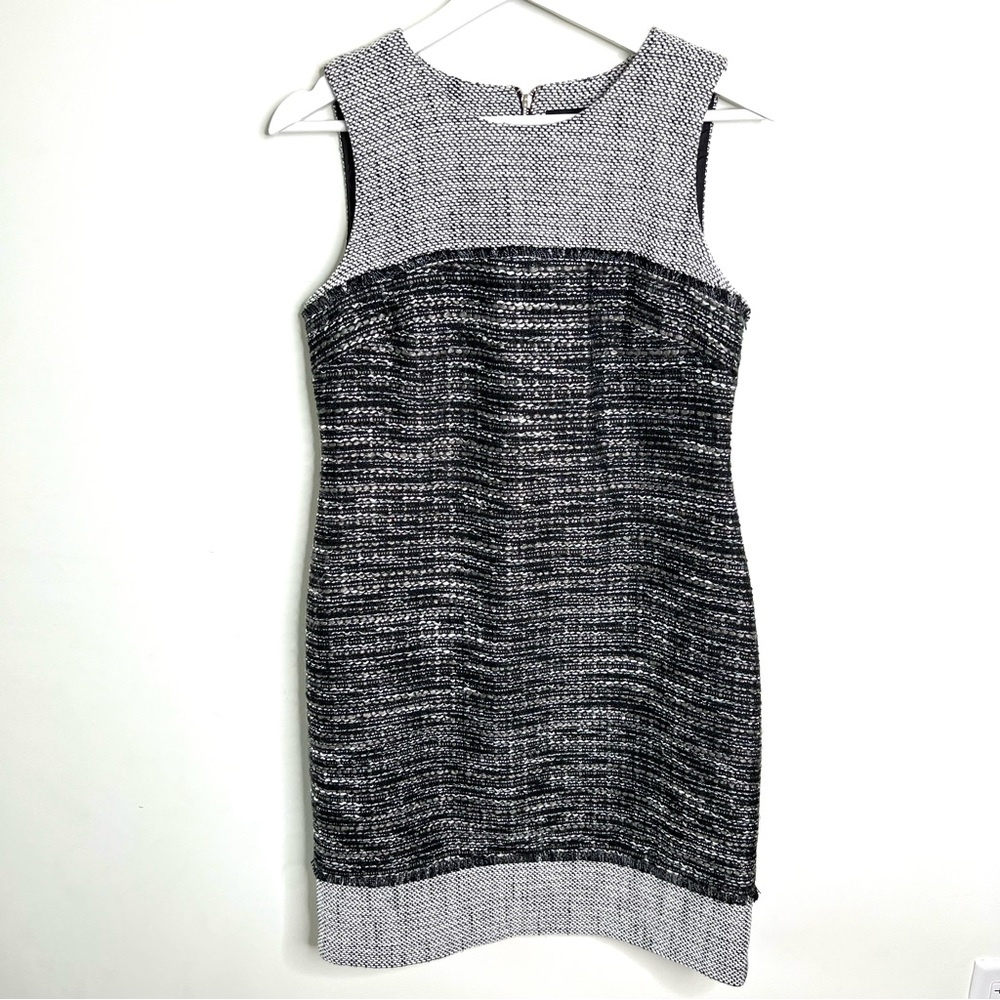 Karl Lagerfeld Paris Tweed Dress Grey Black Size 4